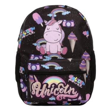 Imagem de Bolsa Escolar Feminina Infantil Grande Estampa Unicórnio - Toys 2U