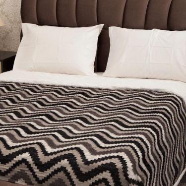 Imagem de Cobertor Casal Home Design Áustria Geométrica Preto - Corttex