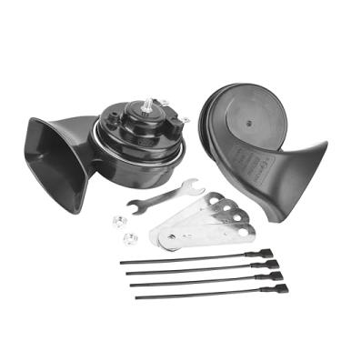 Imagem de Kit universal de atualização de buzina de carro, buzina de caracol de tom duplo alto/baixo de 12 V, buzina de carro à prova d'água alta para carro, motocicleta e veículo