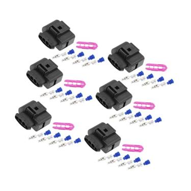 Imagem de ACROPIX Conjunto de 6 4 pinos No.1J0973724 bobina de ignição bobina de ignição conector adaptador plugue clipe de substituição para VW para Audi para assento para peças de carro Skoda