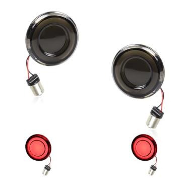 Imagem de FACAILAHA 1156 Luzes de seta de LED traseiras 5 cm Bullet Motorcycle Running Light Compatível com Harley Touring Softail Heritage Classic Electra Glide Low Rider