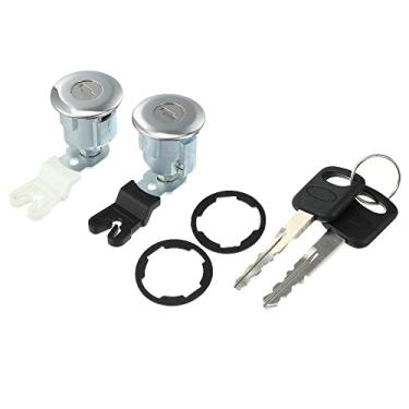 Imagem de X AUTOHAUX 1 conjunto conjunto de cilindro de bloqueio de porta do lado esquerdo direito kit com 2 chaves para Ford E-150 E-250 E-350 LH RH cilindro de trava de porta com chaves XL2Z-7821990-AC