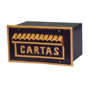 Imagem de Caixa de Correio Para Cartas Inglesa Ouro Detras 15x25x12cm - Metal Mi