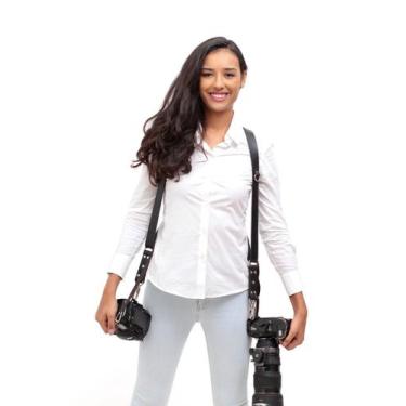 Imagem de Alça Dupla New Slim Em Couro Legitimo Cameras Dslr Double Strap - dedc