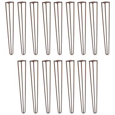 Imagem de Kit 16 Pés de Metal 60 CM Hairpin Legs Mesa de Canto Aparador Bronze G