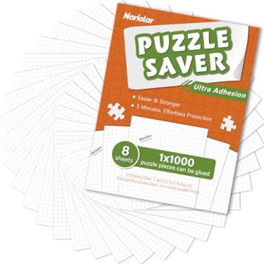 Imagem de Nariolar Puzzle Saver - Cola para Quebra-Cabeça - 8 Folhas de 7.4x10.2cm - Papel - Preserva até 1000 Peças - Ultra Adesão