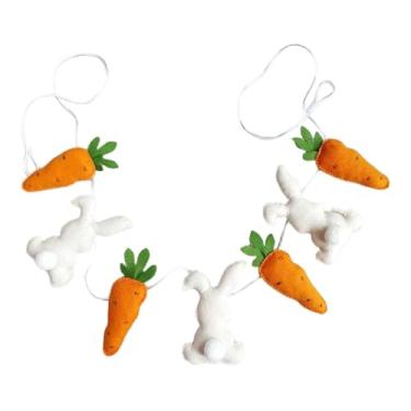 Imagem de shamjina cenoura banner pendurado decoração bunting guirlanda janela bonito lareira decorativo festival ornamento de parede páscoa feltro banner