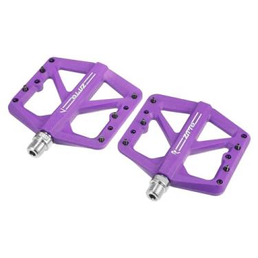 Imagem de X AUTOHAUX 1 par de apoio para os pés traseiro de nylon pedal plano universal roxo ajuste 9/16 polegadas eixos BMX MTB bicicleta bicicleta