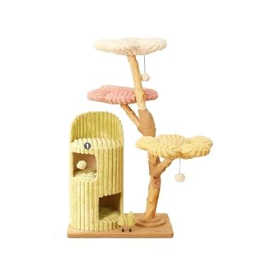 Imagem de Estrutura de escalada luxuosa da casa da árvore do gato da villa da madeira maciça com grande plataforma do salto-torre superior do gato e mobília para animais de estimação(Style 1)