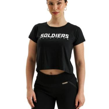 Imagem de Camiseta Feminina Preta Cropped Soldiers Nutrition - Soldiers Nutritio