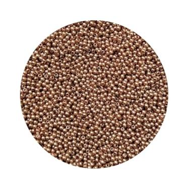 Imagem de Mini Miçanga Pérola 3mm 50g Aprox 5000 Missangas Bijuteria Artesanato (Marrom)