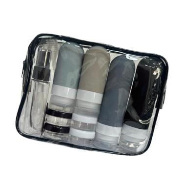 Imagem de Zialofi Garrafas de viagem para produtos de higiene pessoal, s vazios, recipientes líquidos multiuso com saco de armazenamento para gel de, Preto