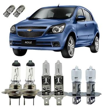 Imagem de Kit Lâmpadas Originais GM Agile Alto Baixo Milha 3200K + T10 - Autovex