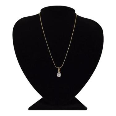 Imagem de Colar Banhado Em Ouro Elo Rabo De Rato Ponto De Luz Cravejad - Ponte V