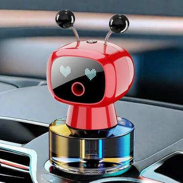 Imagem de Máquina de aromaterapia inteligente robô, aromatizador de ar de carro robô fofo inteligente - Spray fino/preenchível/ajuste de quatro marchas/detecção de vibração/liga/desliga/fragrância de longa