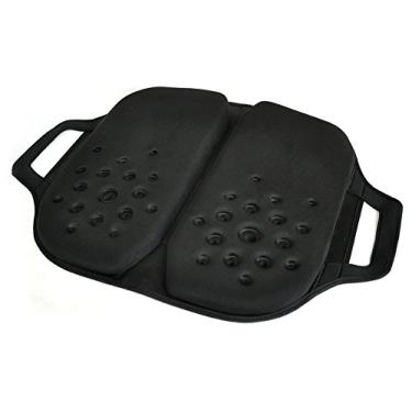 Imagem de Almofada de assento de gel ortodôntico dobrável Tektrum com alça para casa, escritório, carro, cadeiras, viagens – alívio para as costas, barbatanas traseiras, ciática, dor, promove uma postura saudável, Preto, 17.7 x 15.7 x 1.5 Inch (Pack of 1)
