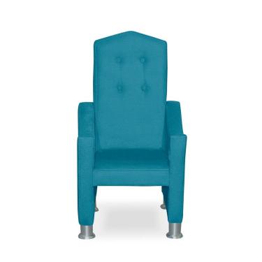 Imagem de Mini Cadeira Poltrona Infantil Troninho Decorativa Suede Azul Tiffany