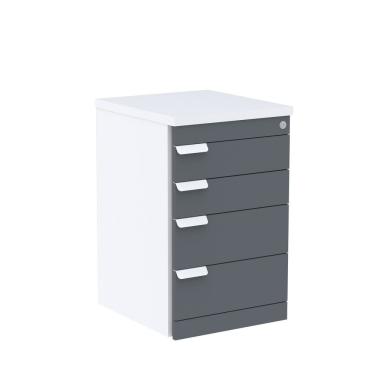 Imagem de Gaveteiro Volante 04 Gavetas Corporativa Branco Grafito