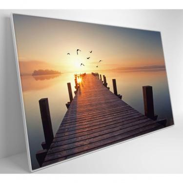 Imagem de Quadro Pássaros Voando No Pôr Do Sol Medidas 60x40 Cm Impressão Tecido Canvas