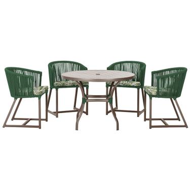 Imagem de Mesa Com 4 Cadeiras E Noronha Estofado 5 Trama Original Verde