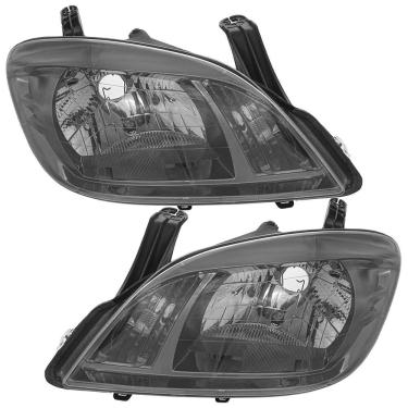 Imagem de Par Farol Chevrolet Celta Prisma 2007 a 2012 Dark Chrome Arteb