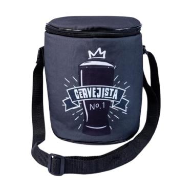 Imagem de Bolsa Térmica para conservação de Comidas e Bebidas Cooler com Alça Cervejas Revestida 9,5L Cinza