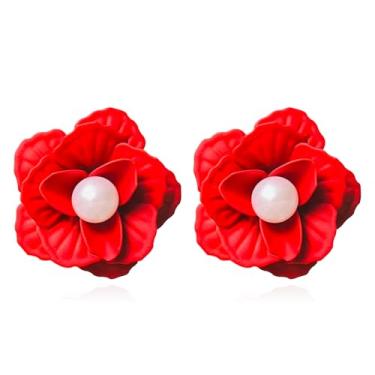 Imagem de QUSIJIA Brincos femininos com flores douradas boho chiques primavera/verão flores silvestres para mulheres, trumpet, Metal, Sem pedra preciosa