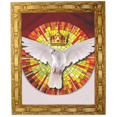 Imagem de Quadro decorativo e religioso do Espírito Santo, modelo 04, Tamanho 30