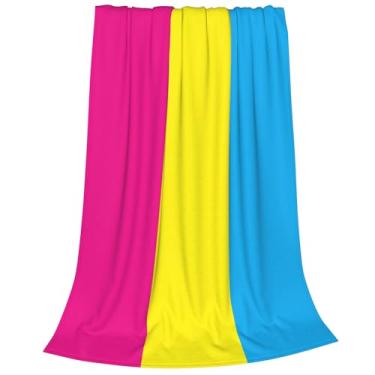 Imagem de Cobertor de orgulho pansexual - Cobertores de flanela leves e macios tamanho queen, cobertor quente e aconchegante para cama, sofá, decorações de férias 152 x 203 cm