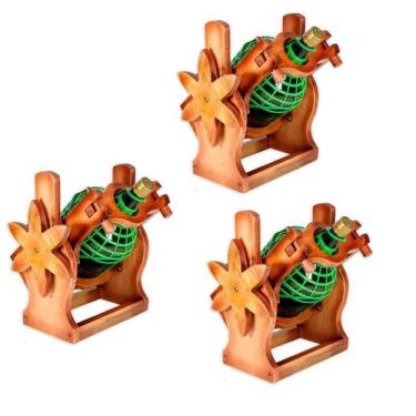 Imagem de Kit 3 Suportes De Garrafão Delenha Decor - Cor Mogno