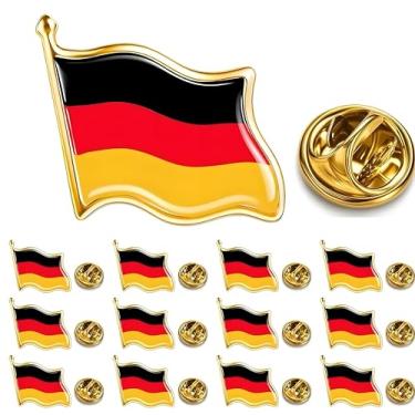 Imagem de 12/25/50/PCS pequeno broche de lapela bandeira alemã de metal alemão broches de bandeira alemã para mulheres homens terno jaqueta roupas mochila chapéu atacado, Liga de aço, Sem Pedra Preciosa