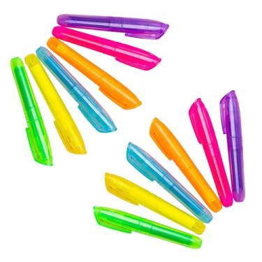 Imagem de GZBABY Mini caneta marca-textos, 12 unidades, marcadores de ponta de cinzel, secagem rápida, 6 cores