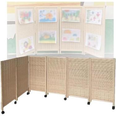 Imagem de 3/4/5/6/7/8 Divisórias De Quarto Curtas De Painel, Telas De Privacidade Dobráveis Móveis, Cercas Decorativas Respiráveis E De Bloqueio De Luz De Bambu, Para Jardi, Brown, 80x40cm-6 panels