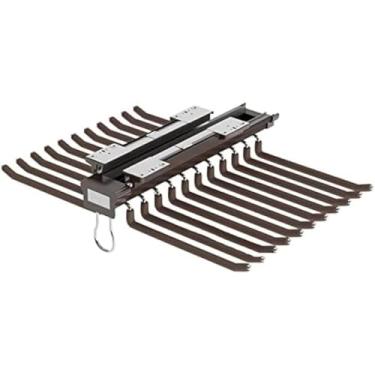 Imagem de Suporte De Calças De Duas Fileiras, Suporte De Calças Extensível Antiderrapante Silencioso, Cabide De Calças Retrátil 22 Braços, Brown