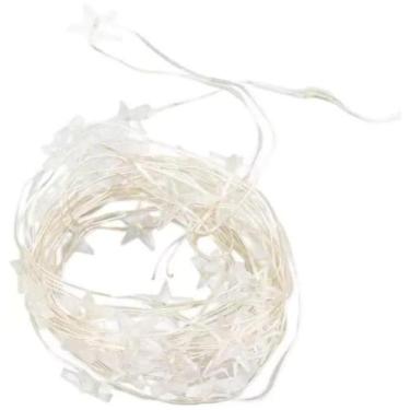 Imagem de Pisca Fio de Cobre Estrelas 20L Branco 2AA 2,2m Decoração Iluminação d