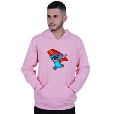 Imagem de Moletom Unissex Canguru Lilo Stitch Surf - Lafre, Rosa claro, GG
