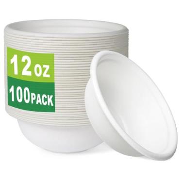 Imagem de Taças compostáveis GreenWorks 12 onças 100 unidades de bagaço/bambu