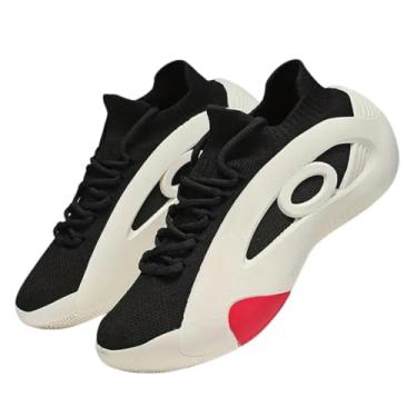 Imagem de Tênis Casual Masculino Slip-On com Design de Malha - Sapatos Mid Top Leves e Respiráveis, Solado Acolchoado para Caminhada, Acampamento & PVC/Tecido Superior (Branco/Preto) sem Cadarço, Sapatos Para Homens (Branco/Preto, BR, Adulto, Numérico, 41.5)