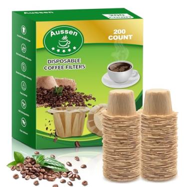 Imagem de Aussen Disposable Coffee Paper Filters Replacement Kerig Filter Fit All Keurig Single Serve Filter Brands Compatible with Reusable Single Serve Pods Keurig Coffee Maker 200 Count