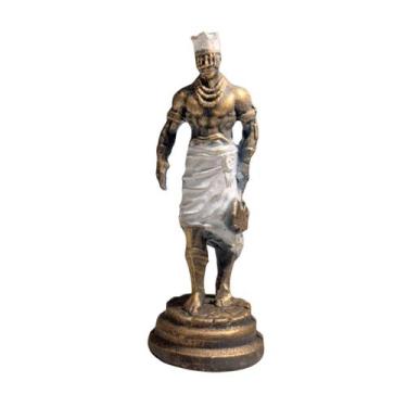 Imagem de Escultura Xangô Ayrá Realista Vintage Resina 10 cm - Lua Mística Origi