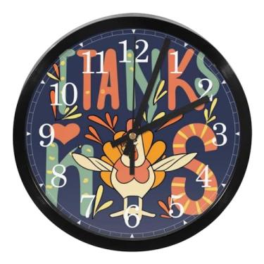 Imagem de LILINWAN Relógio de parede 24 cm sem tique-taque silencioso operado por bateria relógio de parede redondo moderno estilo simples decoração relógio para escritório/escola/quarto/sala de estar