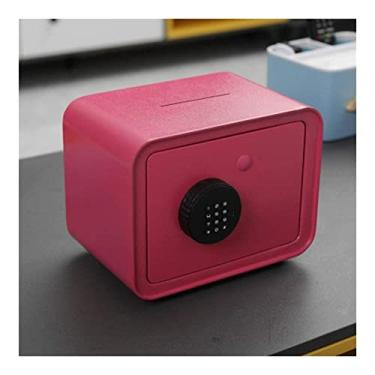 Imagem de Caixa de poupança, cofrinho para a família, segurança, segurança, cofre com palavra-passe cofrinho (cor: Rosa)
