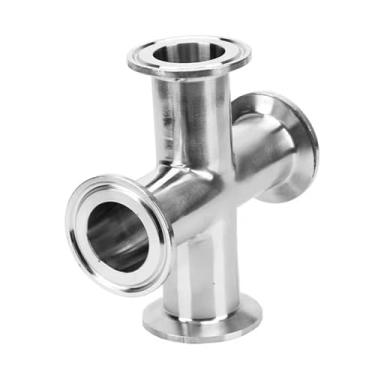 Imagem de Tubo 3/10.2 cm 2.5 cm 5.1 cm 7.6 cm 10.2 cm OD 19mm-102mm Aço Inoxidável SS304 4 Way Cross Fitting Tri Clamp OD 50,5-119 mm Home Brew DWBPGVUN(102 mm x Ferrul 119)