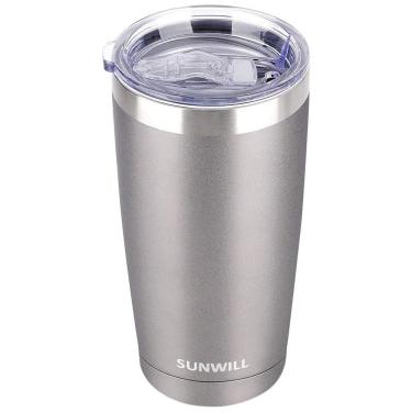Imagem de Copo Térmico 600 mL para Cerveja, Café com Isolamento a Vácuo, SUNWILL, Cinza