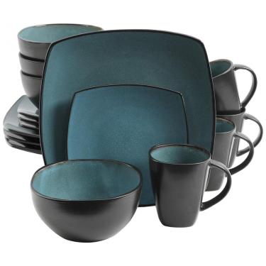 Imagem de Aparelho de Jantar com 16 Peças em Cerâmica, Serve 4 Pessoas, Gibson Elite Soho, Preto...