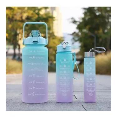 Imagem de Kit Garrafa motivacional de Água 3 em 1 Personalizada 2lts, 900ml e 50