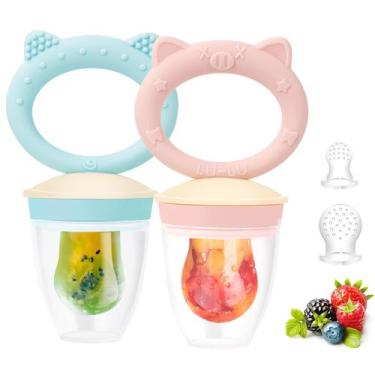 Imagem de Comedouro de comida para bebês com chupeta HAOBAOBEI, pacote com 2 uni