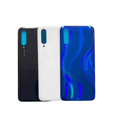 Imagem de SHOWGOOD Capa de bateria traseira para Xiaomi Mi 9 Lite Capa traseira para painel de vidro para porta traseira peças de reposição + com logotipo (azul)