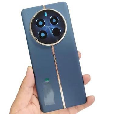 Imagem de Capa traseira para bateria Realme 12 Pro/12 Pro Plus capa traseira capa traseira capa de telefone moldura da câmera fita (azul)