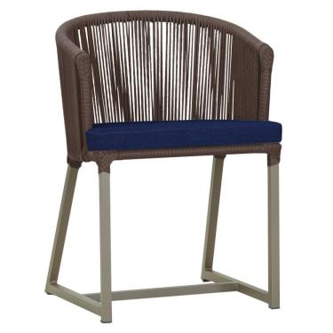 Imagem de Cadeira De Jantar Noronha Alumínio Fendi E10 Trama  Marrom